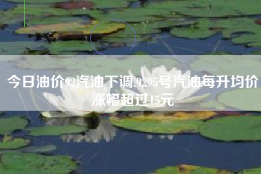 今日油价92汽油下调,9295号汽油每升均价涨幅超过15元