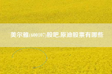 美尔雅(600107)股吧,原油股票有哪些