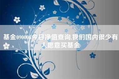 基金090006今日净值查询,我们国内很少有人愿意买基金