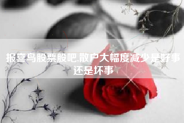 报喜鸟股票股吧,散户大幅度减少是好事还是坏事