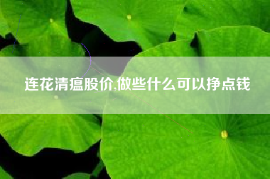 连花清瘟股价,做些什么可以挣点钱