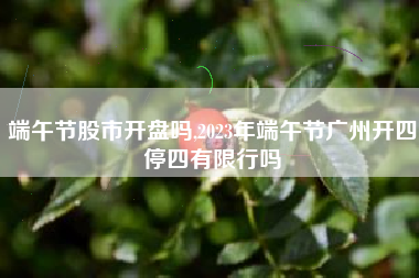 端午节股市开盘吗,2023年端午节广州开四停四有限行吗