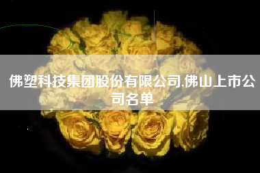 佛塑科技集团股份有限公司,佛山上市公司名单