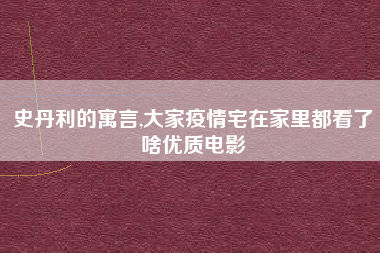 史丹利的寓言,大家疫情宅在家里都看了啥优质电影
