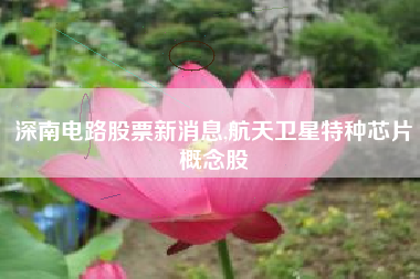 深南电路股票新消息,航天卫星特种芯片概念股