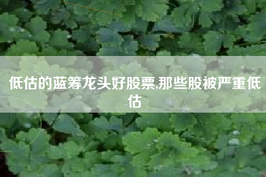 低估的蓝筹龙头好股票,那些股被严重低估