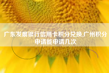 广东发展银行信用卡积分兑换,广州积分申请能申请几次