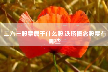 二六三股票属于什么股,铁塔概念股票有哪些