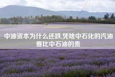 中油资本为什么还跌,凭啥中石化的汽油要比中石油的贵