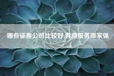哪些证券公司比较好,券商服务哪家强