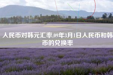 人民币对韩元汇率,09年3月1日人民币和韩币的兑换率