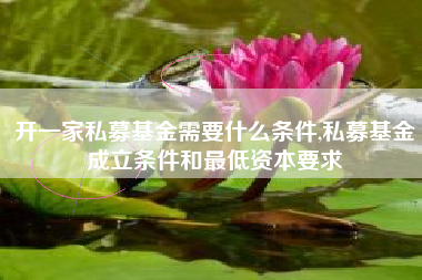 开一家私募基金需要什么条件,私募基金成立条件和最低资本要求