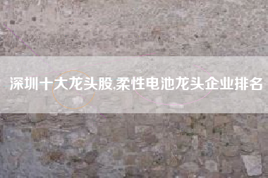 深圳十大龙头股,柔性电池龙头企业排名