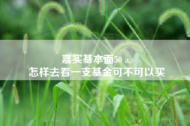 嘉实基本面50 a,
怎样去看一支基金可不可以买