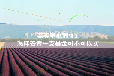 嘉实基本面50 a,
怎样去看一支基金可不可以买