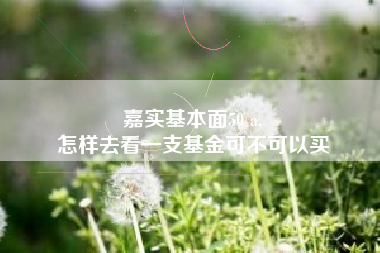 嘉实基本面50 a,
怎样去看一支基金可不可以买