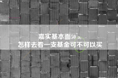 嘉实基本面50 a,
怎样去看一支基金可不可以买