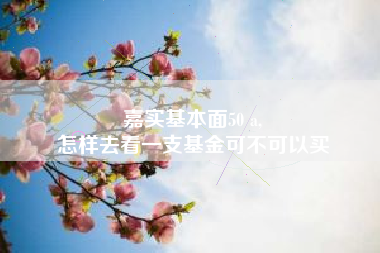嘉实基本面50 a,
怎样去看一支基金可不可以买