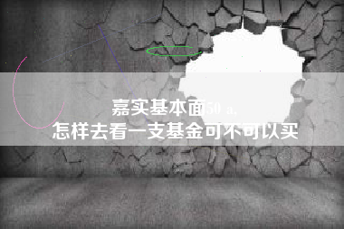 嘉实基本面50 a,
怎样去看一支基金可不可以买