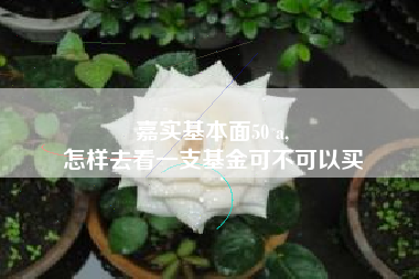 嘉实基本面50 a,
怎样去看一支基金可不可以买