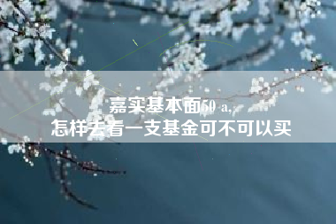 嘉实基本面50 a,
怎样去看一支基金可不可以买