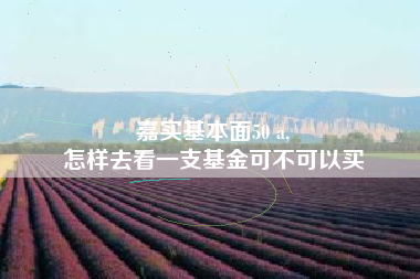 嘉实基本面50 a,
怎样去看一支基金可不可以买