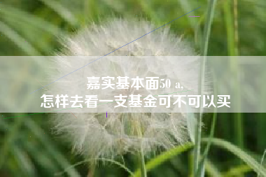 嘉实基本面50 a,
怎样去看一支基金可不可以买