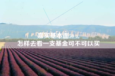 嘉实基本面50 a,
怎样去看一支基金可不可以买