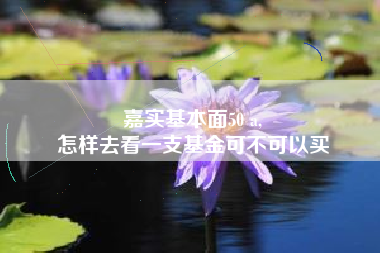 嘉实基本面50 a,
怎样去看一支基金可不可以买