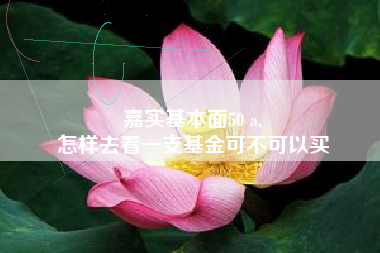 嘉实基本面50 a,
怎样去看一支基金可不可以买