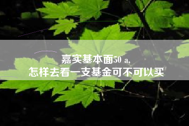 嘉实基本面50 a,
怎样去看一支基金可不可以买