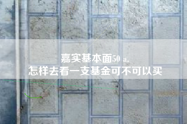 嘉实基本面50 a,
怎样去看一支基金可不可以买