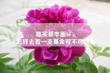 嘉实基本面50 a,
怎样去看一支基金可不可以买