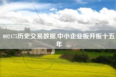 002475历史交易数据,中小企业板开板十五年