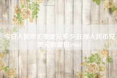 今日人民币汇率美元多少,在岸人民币兑美元收盘报69661