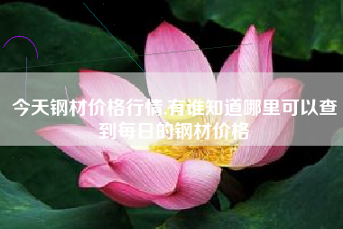 今天钢材价格行情,有谁知道哪里可以查到每日的钢材价格