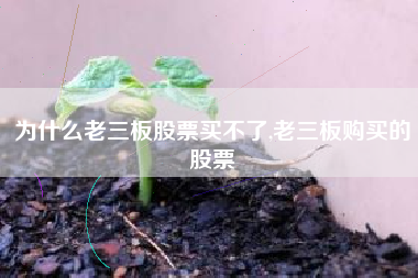 为什么老三板股票买不了,老三板购买的股票