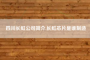 四川长虹公司简介,长虹芯片是谁制造