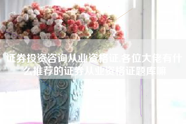 证券投资咨询从业资格证,各位大佬有什么推荐的证券从业资格证题库嘛