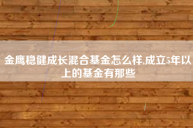 金鹰稳健成长混合基金怎么样,成立5年以上的基金有那些