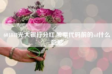 601818光大银行分红,股票代码前的xd什么意思