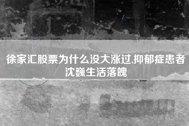 徐家汇股票为什么没大涨过,抑郁症患者沈巍生活落魄