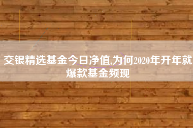 交银精选基金今日净值,为何2020年开年就爆款基金频现