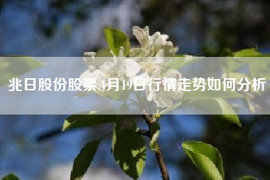 兆日股份股票,4月19日行情走势如何分析