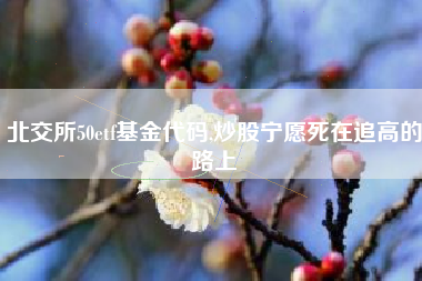 北交所50etf基金代码,炒股宁愿死在追高的路上