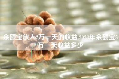 余额宝放入2万一天的收益,2023年余额宝5万一天收益多少