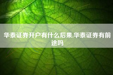 华泰证券开户有什么后果,华泰证券有前途吗
