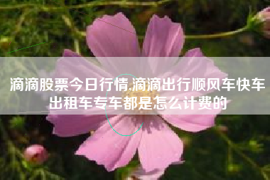 滴滴股票今日行情,滴滴出行顺风车快车出租车专车都是怎么计费的