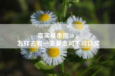 嘉实基本面50 a,
怎样去看一支基金可不可以买