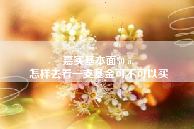 嘉实基本面50 a,
怎样去看一支基金可不可以买